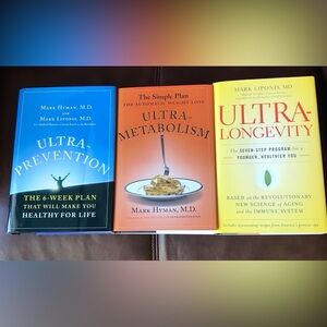 3 hard cover book set Ultra Prevention, Metabolism, and Longevity
